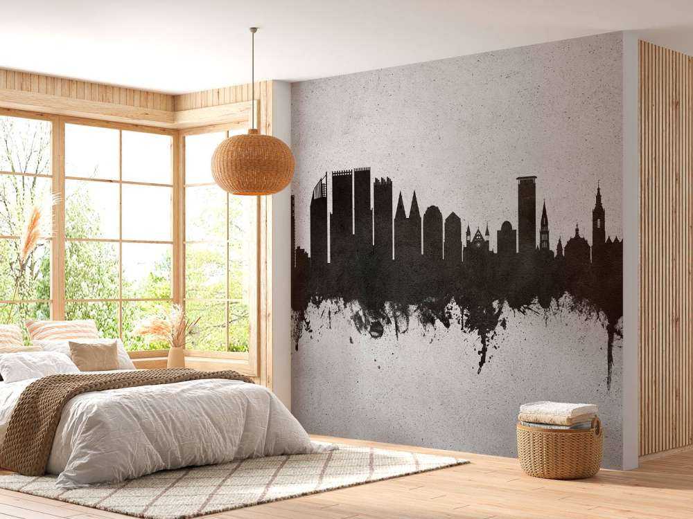 Waterverf skyline, Den Haag