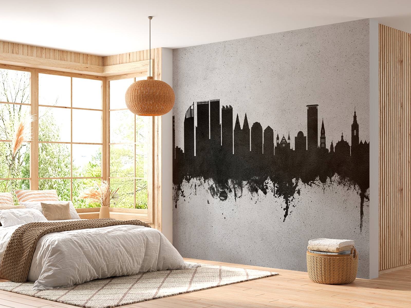 Waterverf skyline, Den Haag