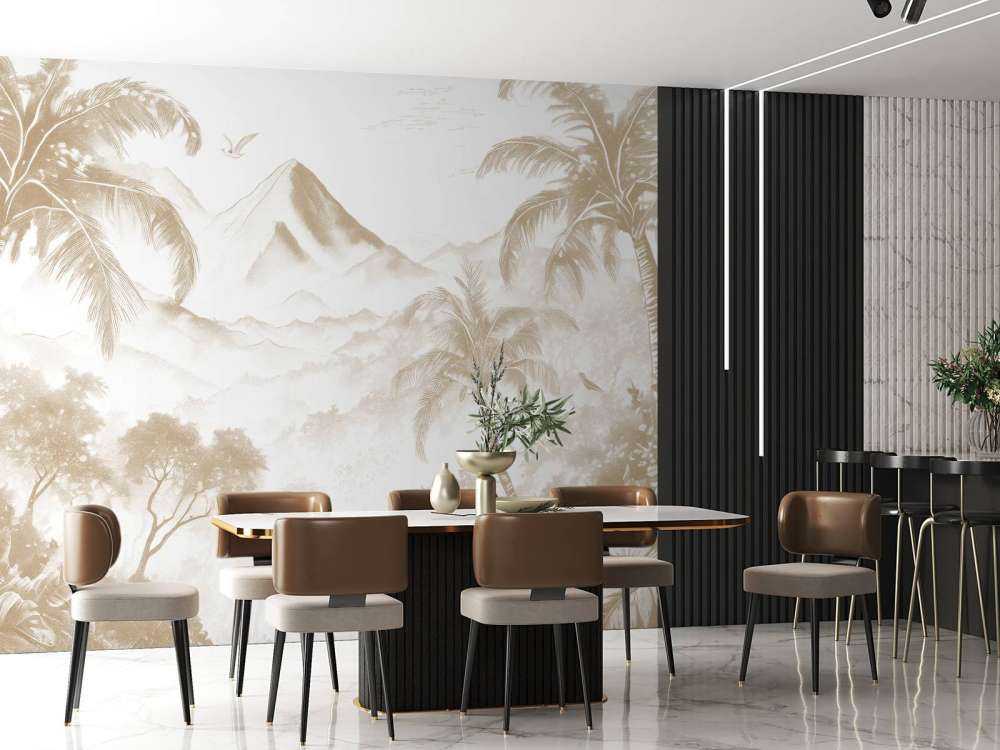 Ochtendgloren op Vulkanisch Eiland, taupe