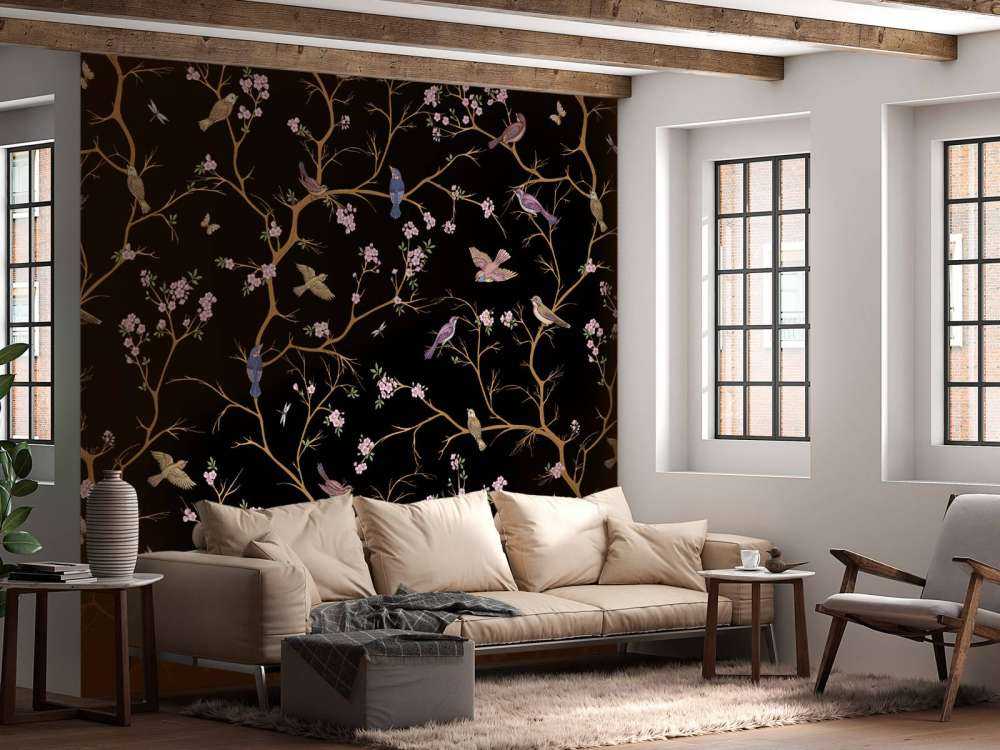 Bloesemtakken met vogels