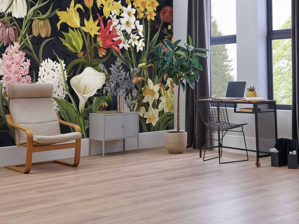 Spring Flowers - Silver Frost Gray