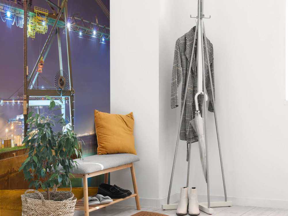 Nachtzicht op Verlichte Haven van Antwerpen