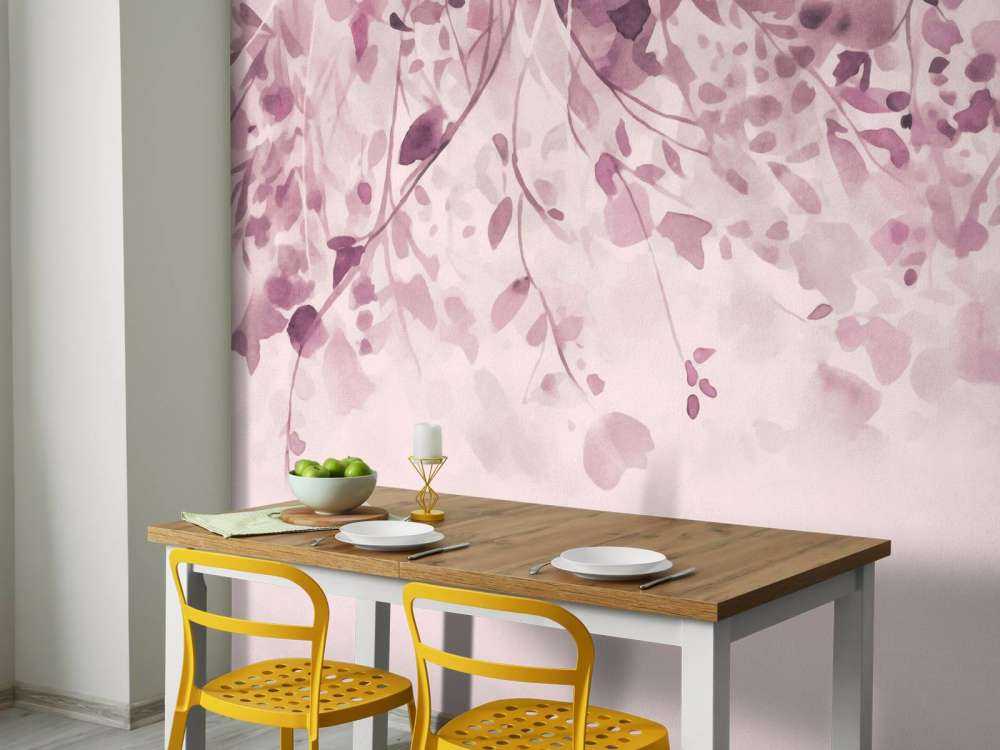 Hanging flowers pastel pink watercolor art