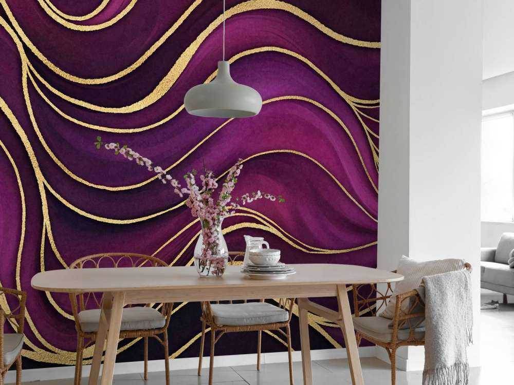 Luxury marble fuchsia purple with gold