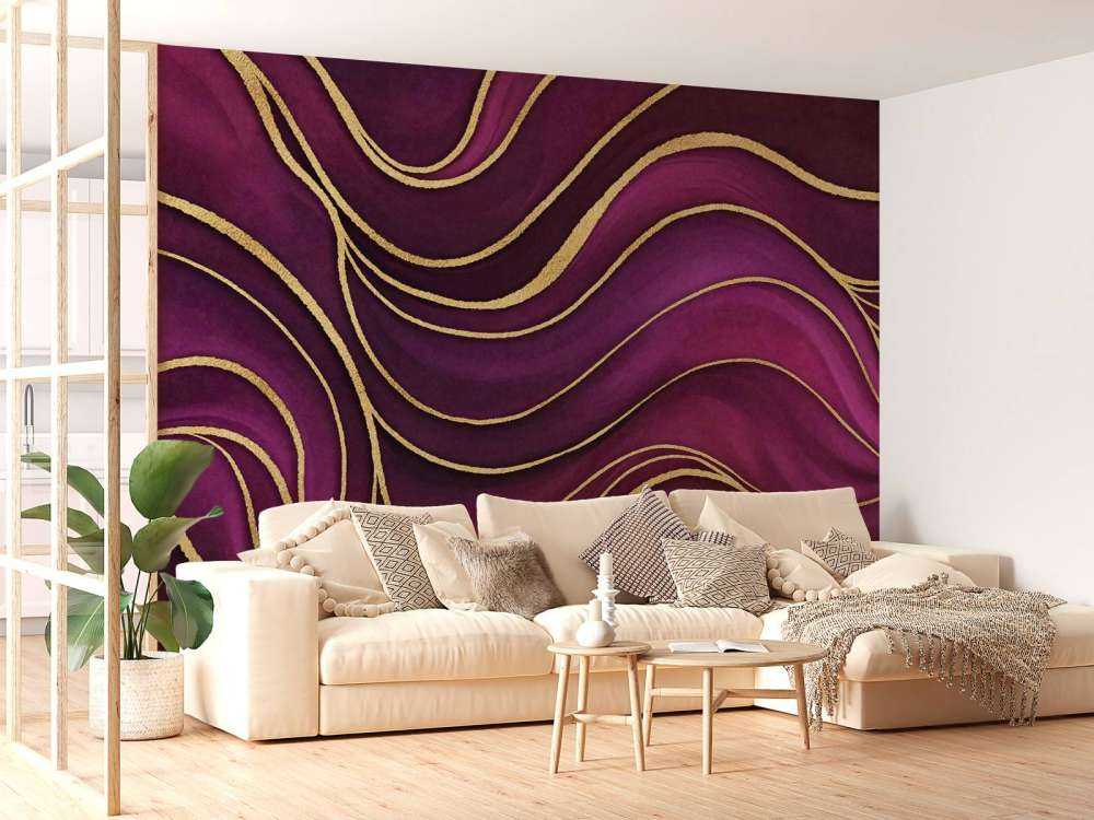 Luxury marble fuchsia purple with gold