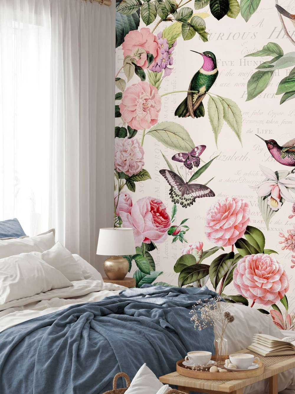 Hummingbirds and roses
