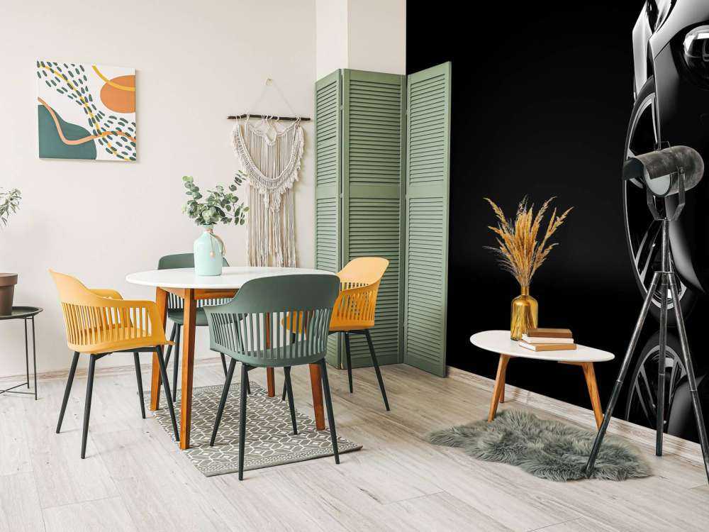 Sportauto met een zwarte achtergrond