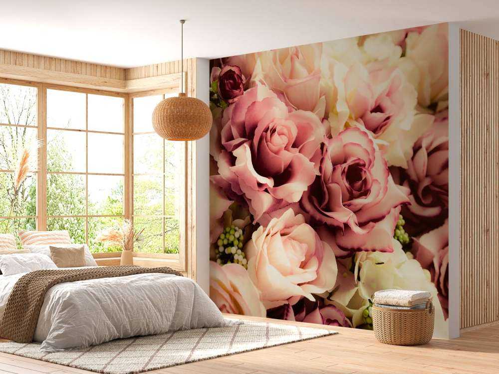 Gekleurde rozen boeket