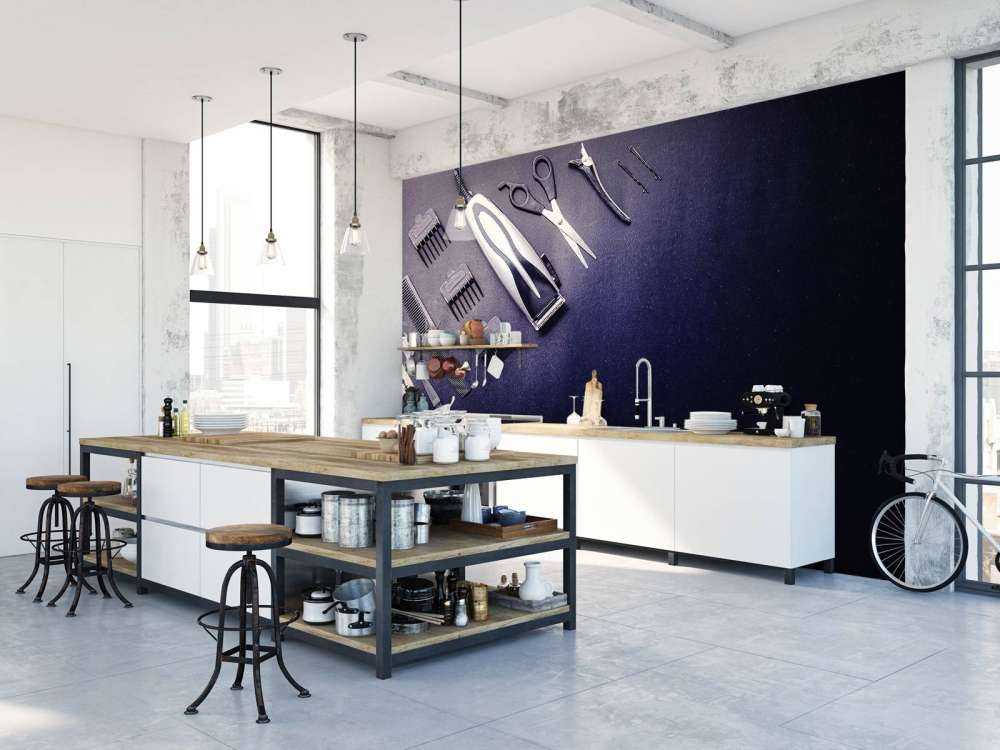 Kapper hulpmiddelen met een donkere achtergrond