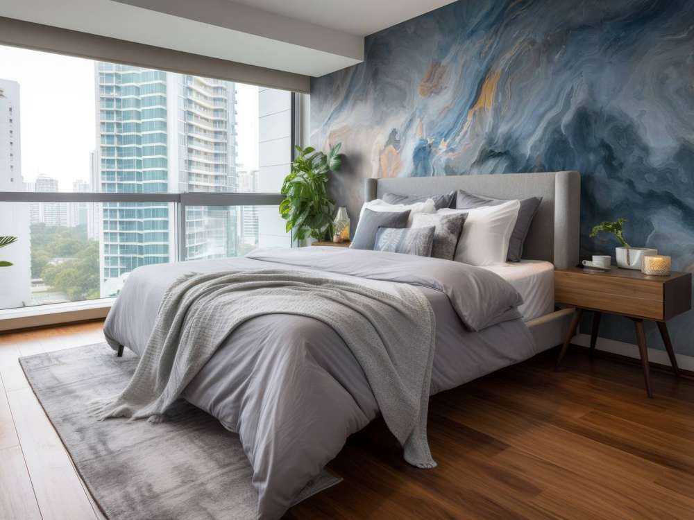 Blauw gekleurd marmer