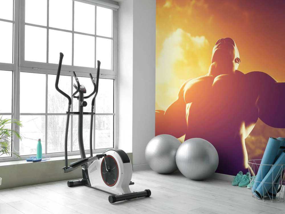 Gespierde man bij zonsondergang