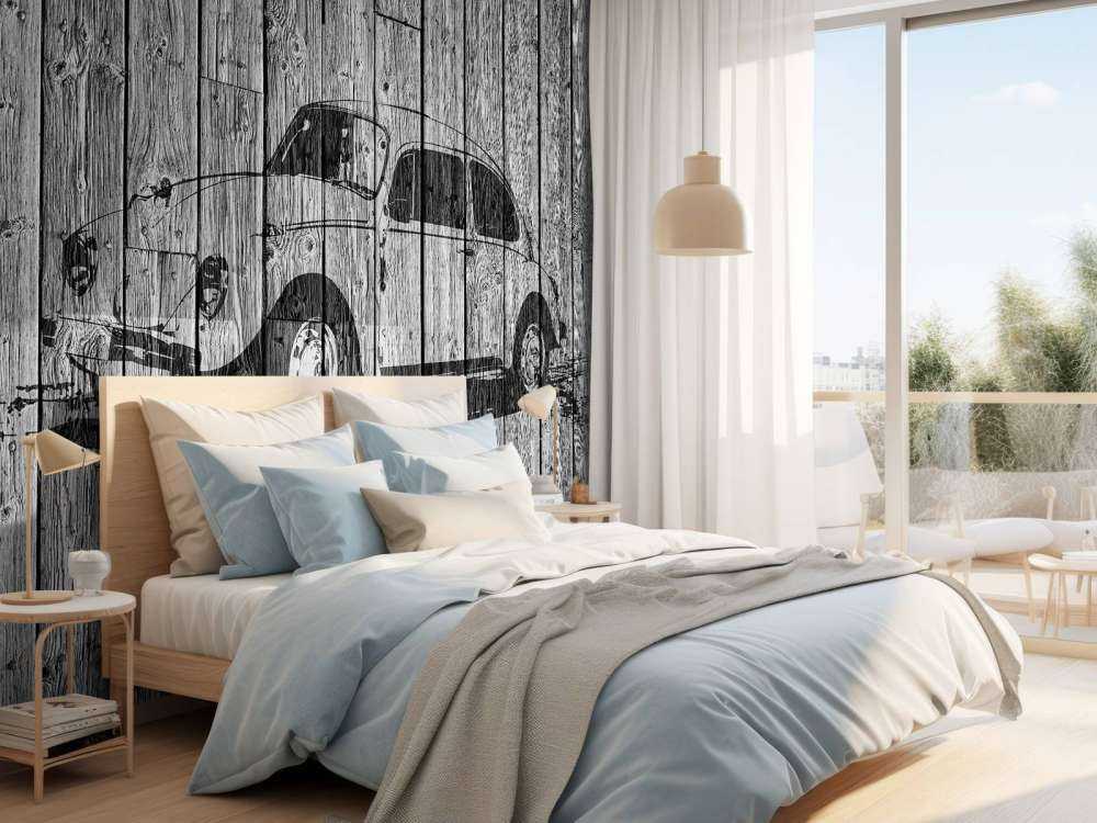 Graffiti Kever op hout