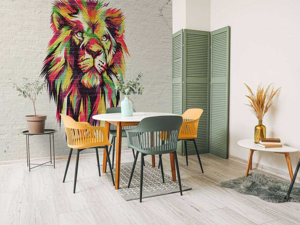 Graffiti van een leeuw