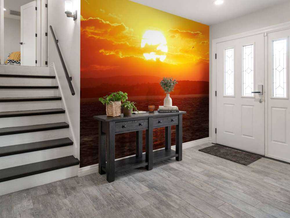 Prachtige zonsondergang bij een meer