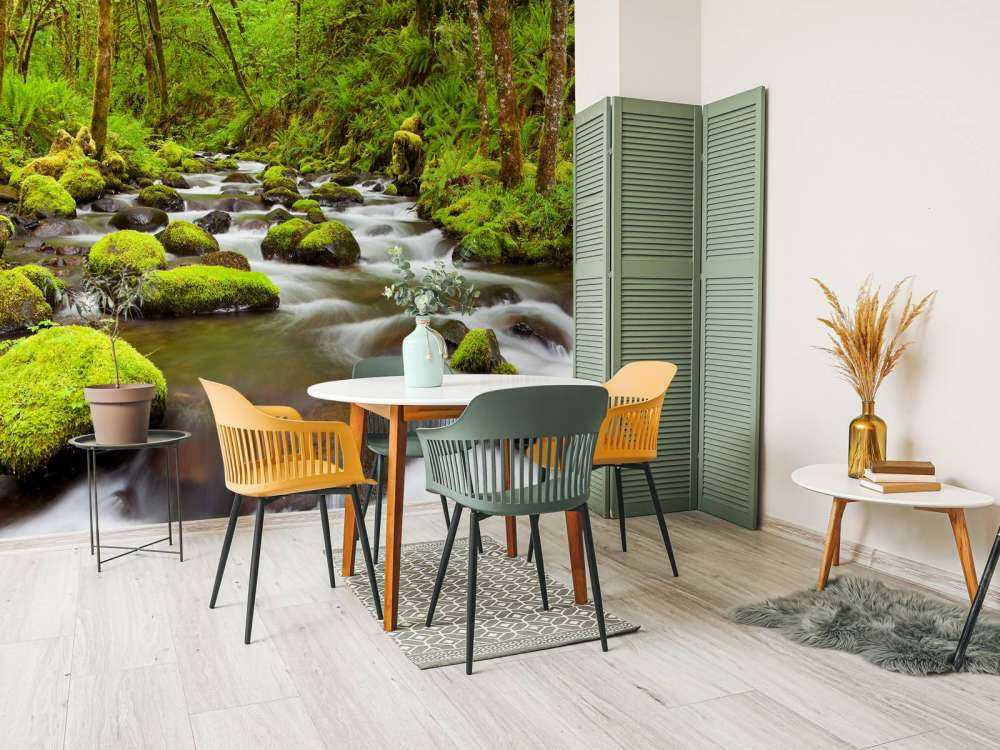 Rivier met veel stroming door het regenwoud