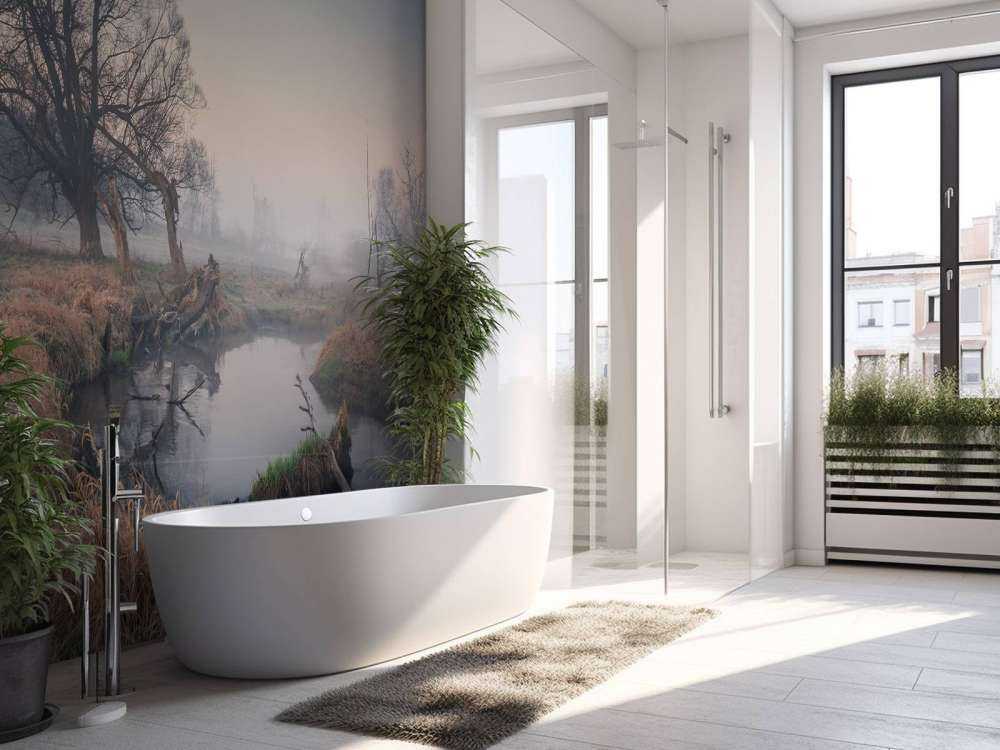 Natuurgebied in de vroege ochtend