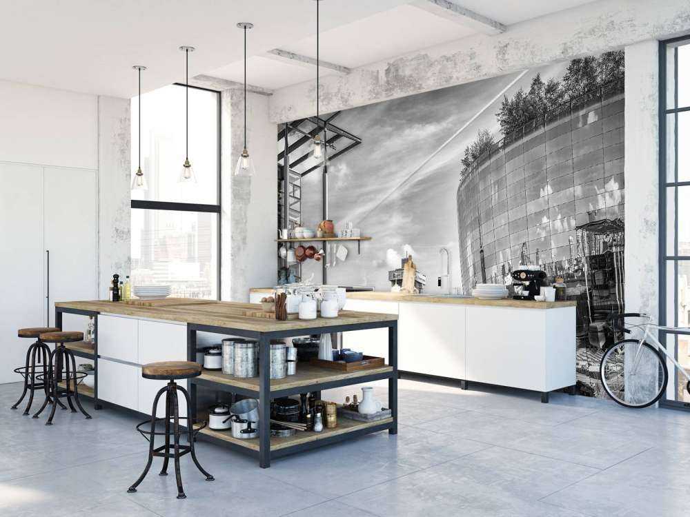 Het Museumdepot (Het Depot) in Rotterdam in zwart wit  