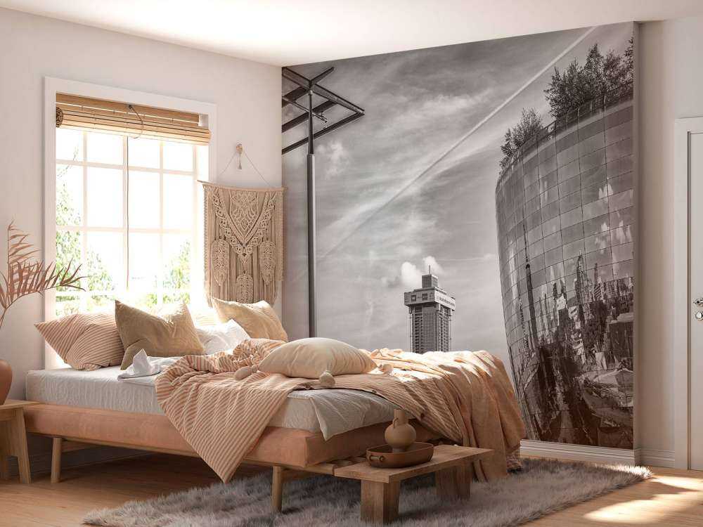 Het Museumdepot (Het Depot) in Rotterdam in zwart wit  