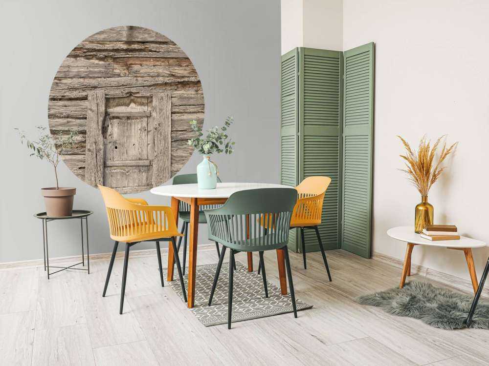 Beige planken met deurtje