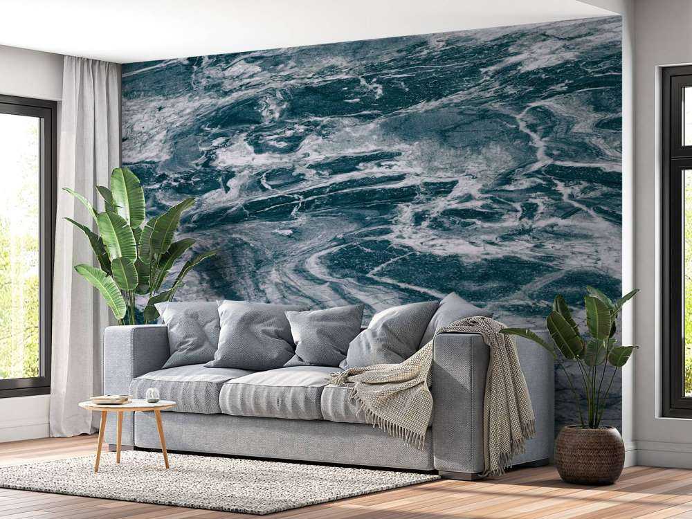 Blauw abstract marmer