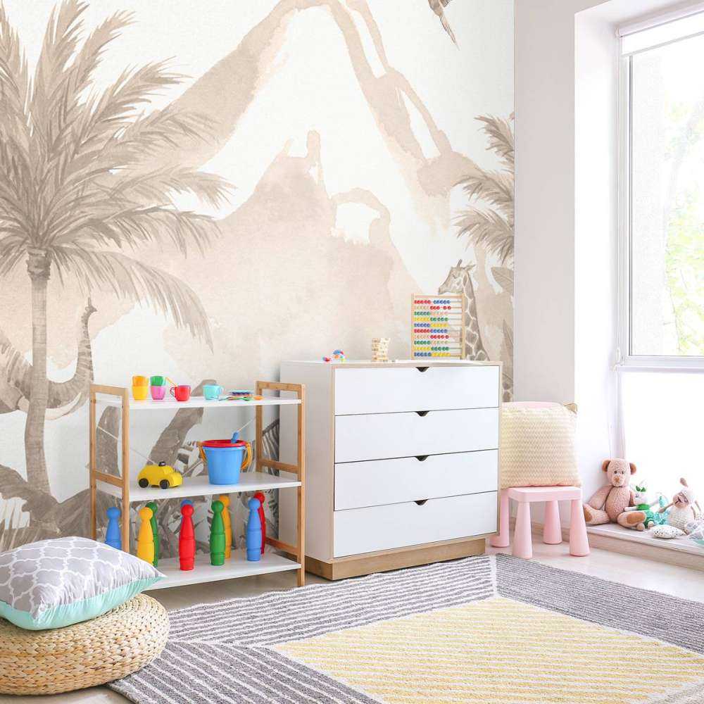 Jungle dieren in taupe