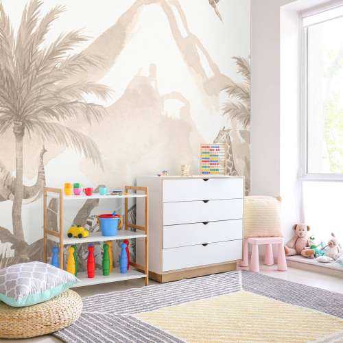 Jungle dieren in taupe