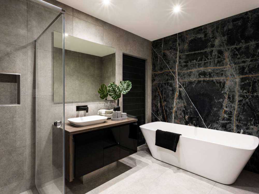 Donker marmer met koper kleurige lijnen