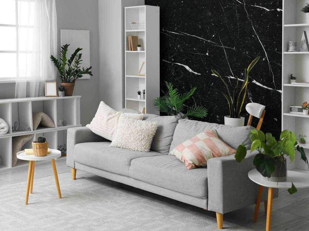 Zwart marmer met witte strepen