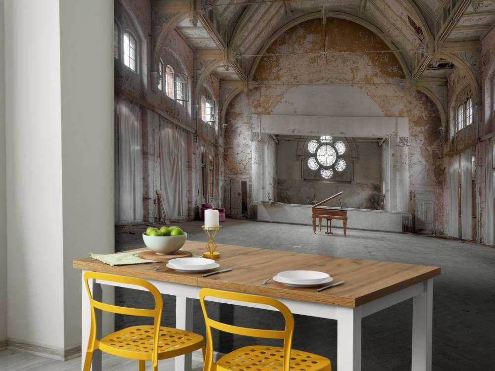 Zaal in oud sanatorium