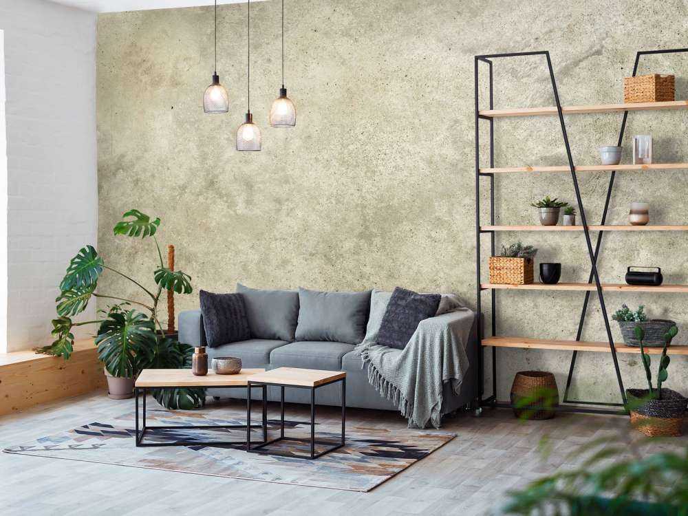 Lichtgrijs gepolijst beton