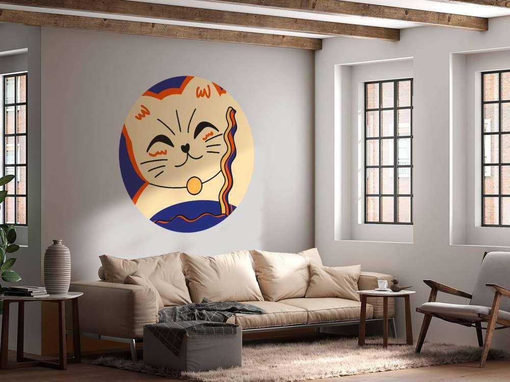 Close-up kat met noedels