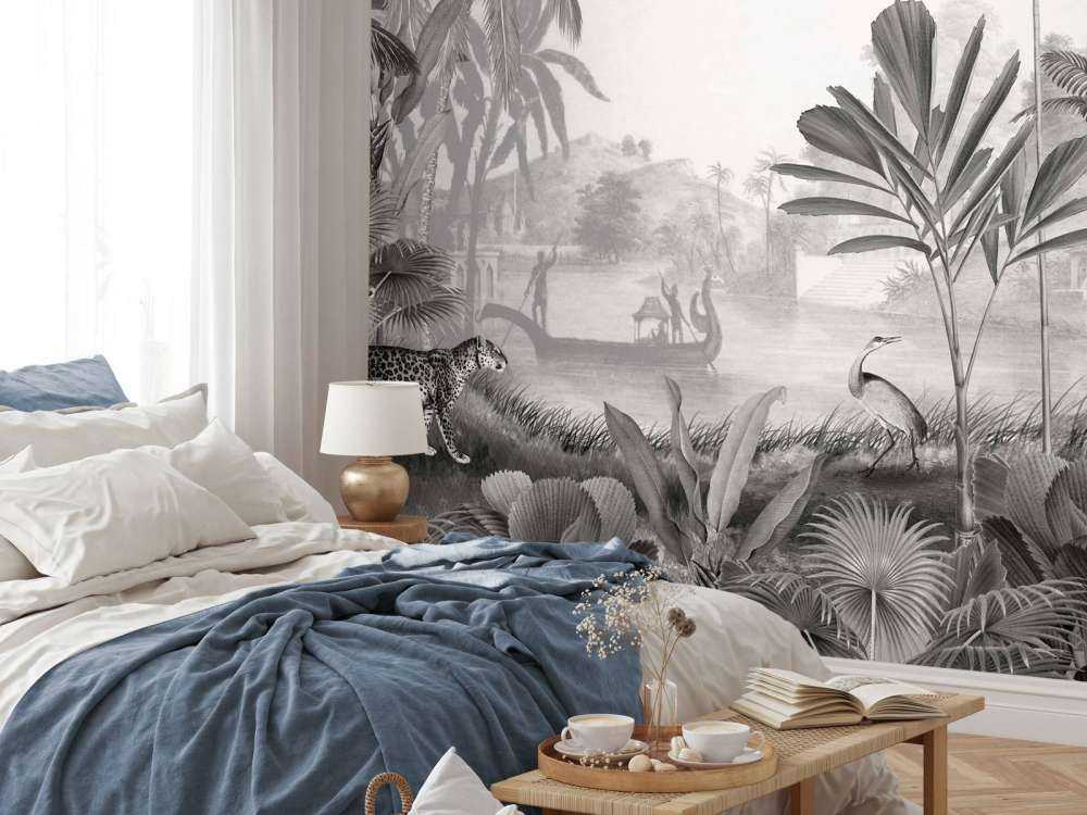 Leopard Landscape - Black and White