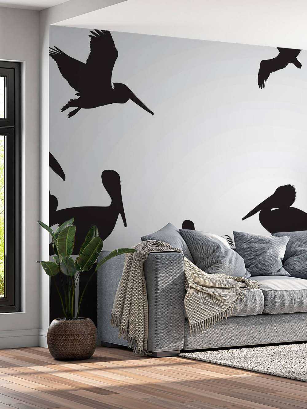 Pelikanen op een pier