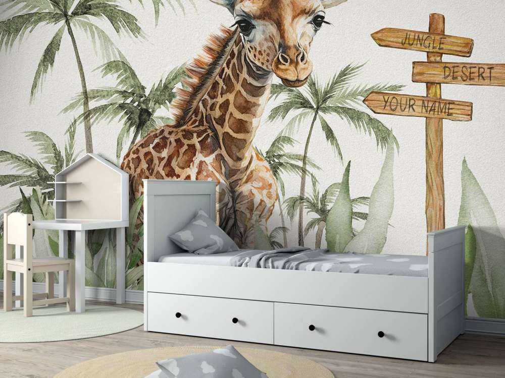 Baby giraffe in de jungle