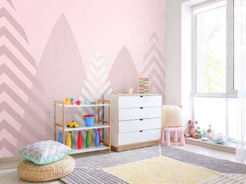 Hoge bergen, roze