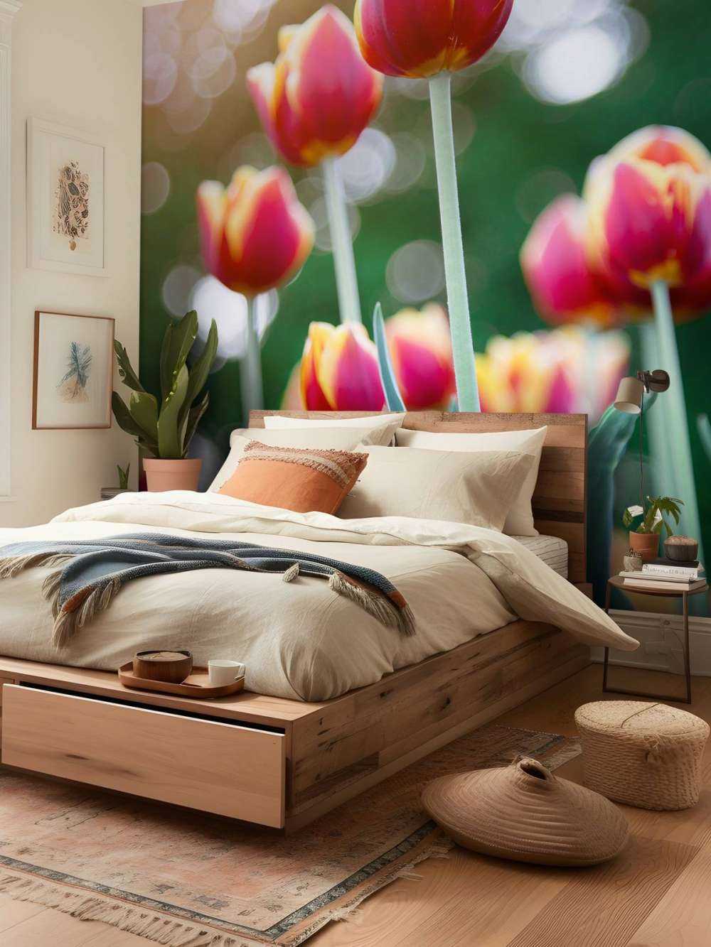 Rood met gele tulpen