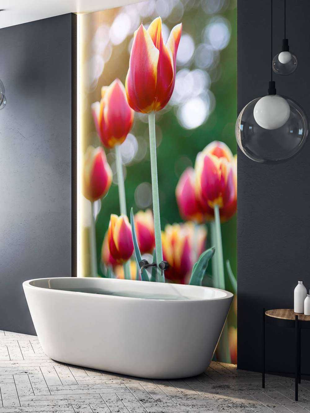 Rood met gele tulpen