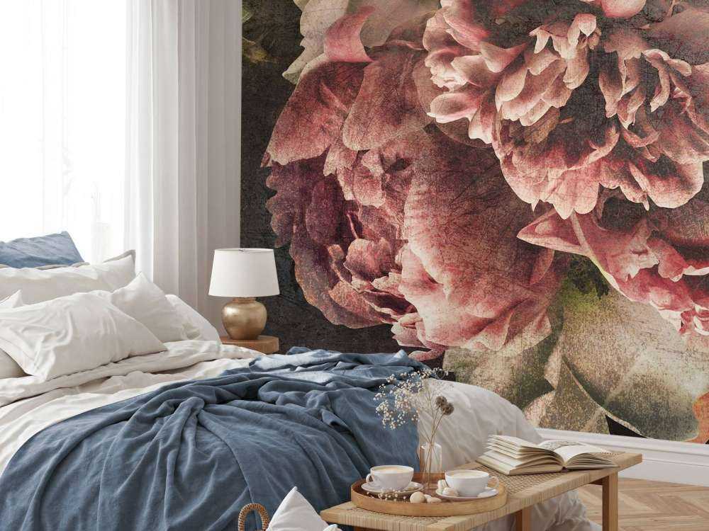 Donker romantische pioenroosweelde