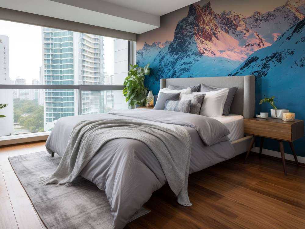 Avondlicht op bergvallei