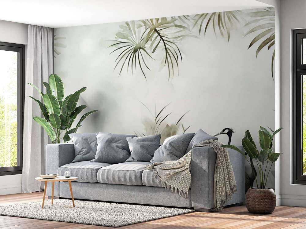 Cranes in Field Green