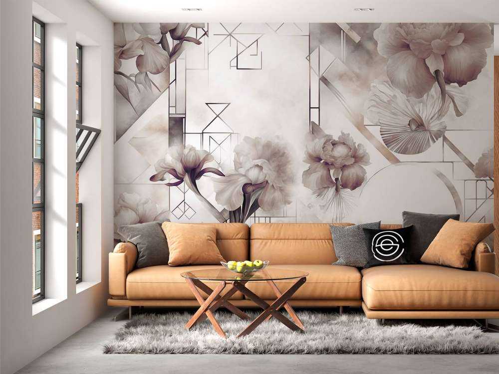 Watercolor Geometry Brown