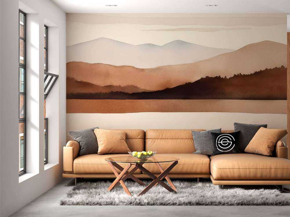 Calm Lake View Watercolor Landscape