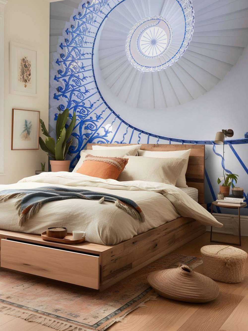 Futuristic spiral structure with central light