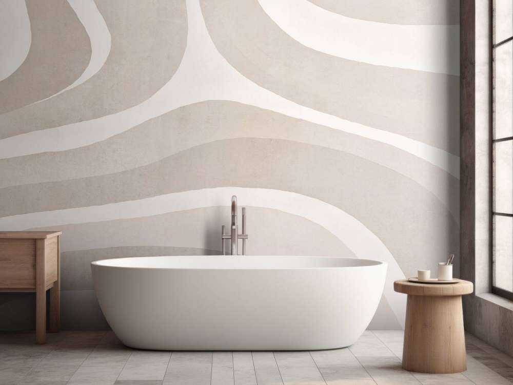 Retro Boho Shapes And Forms Sandy Beige
