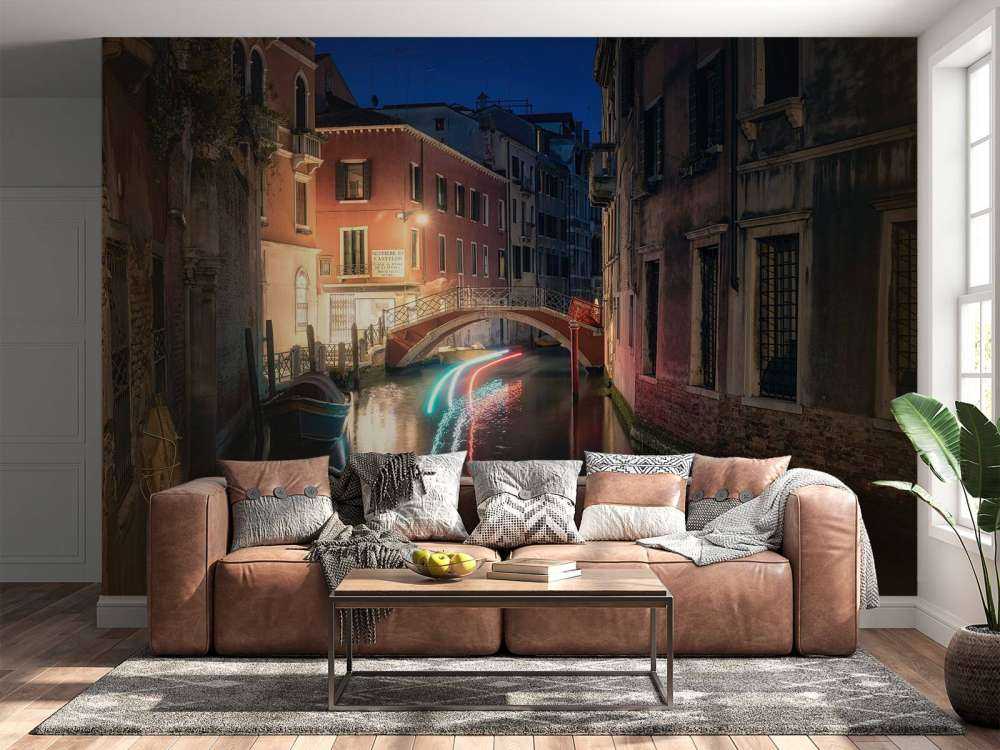Nachtelijke Gracht in Venetië