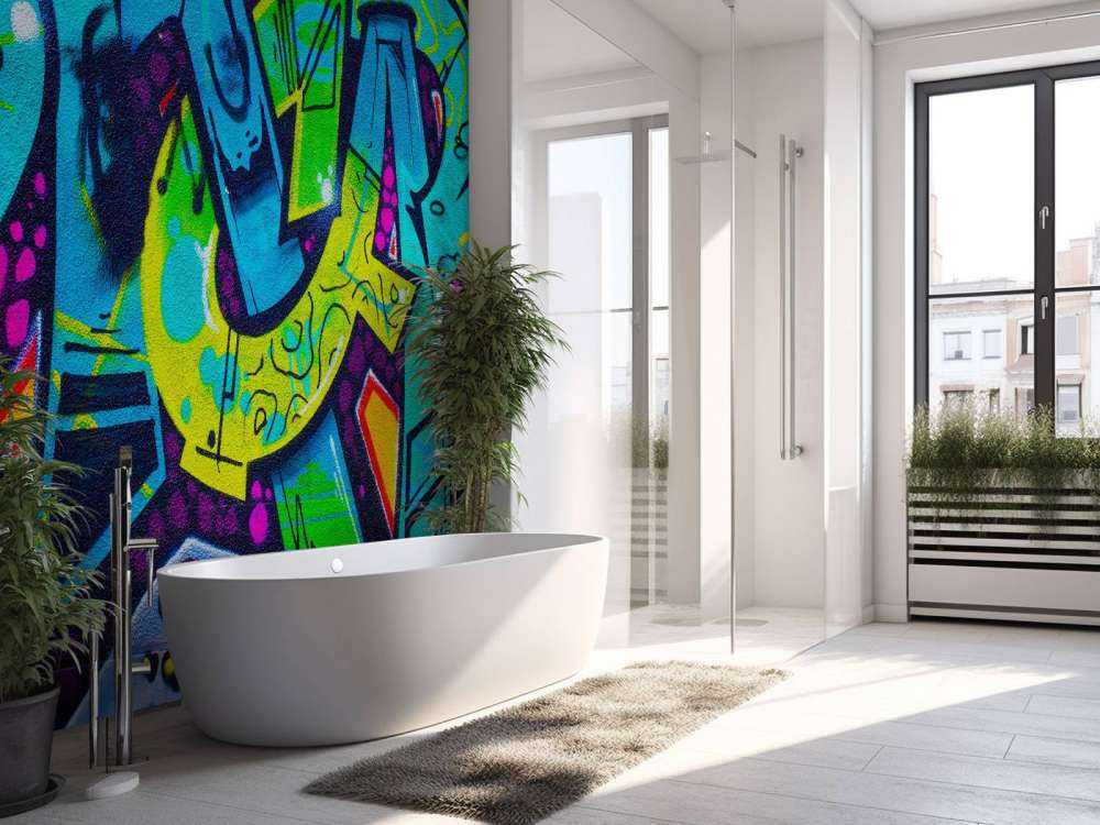 Kleurrijke graffiti creatie op een muur