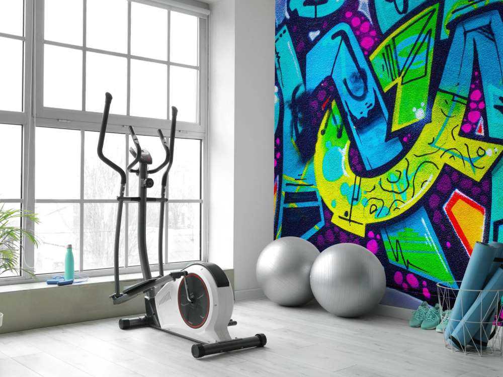 Kleurrijke graffiti creatie op een muur