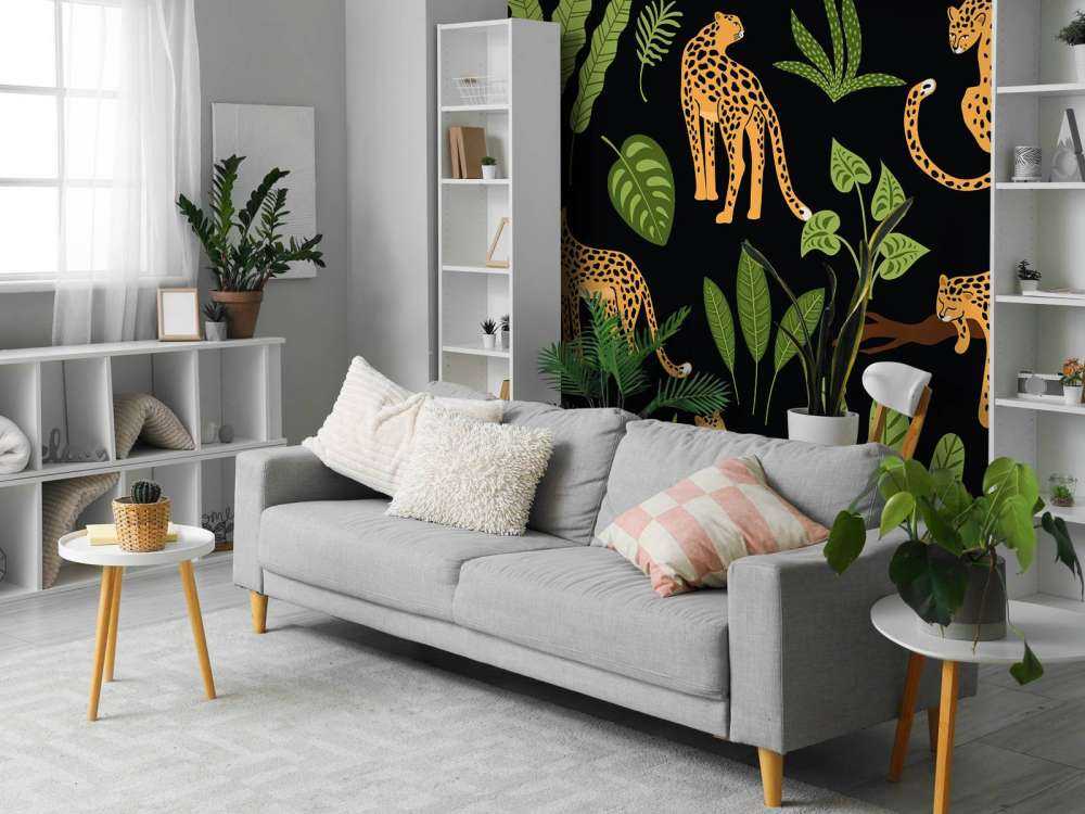 Luipaard Patroon met bladeren