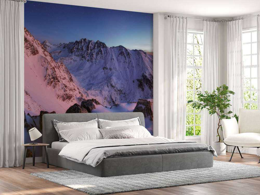 Ingesneeuwd berglandschap in Slowakije