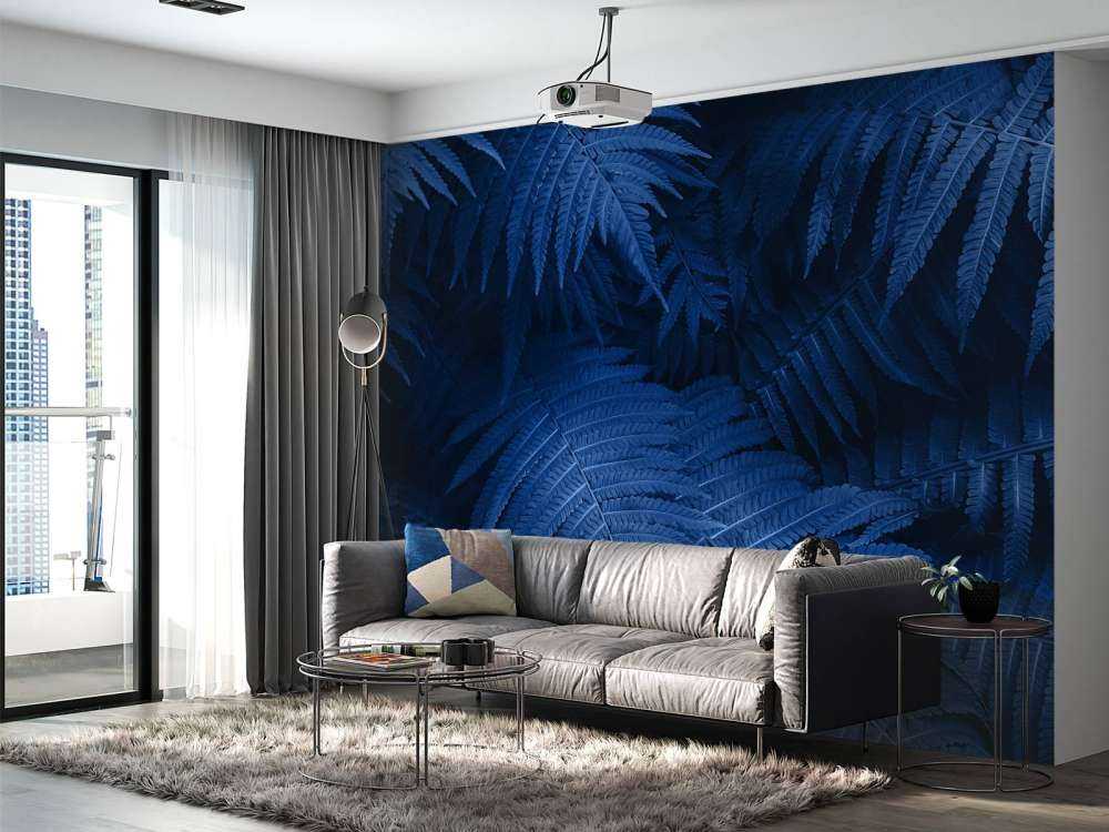 Blauwe varenbladeren